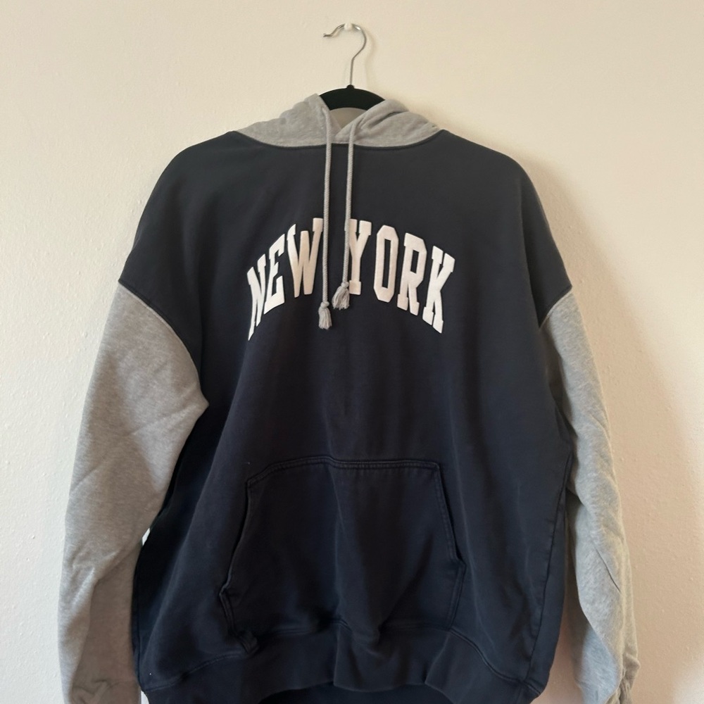 Brandy Melville Blue Gray Christy New York Hoodie